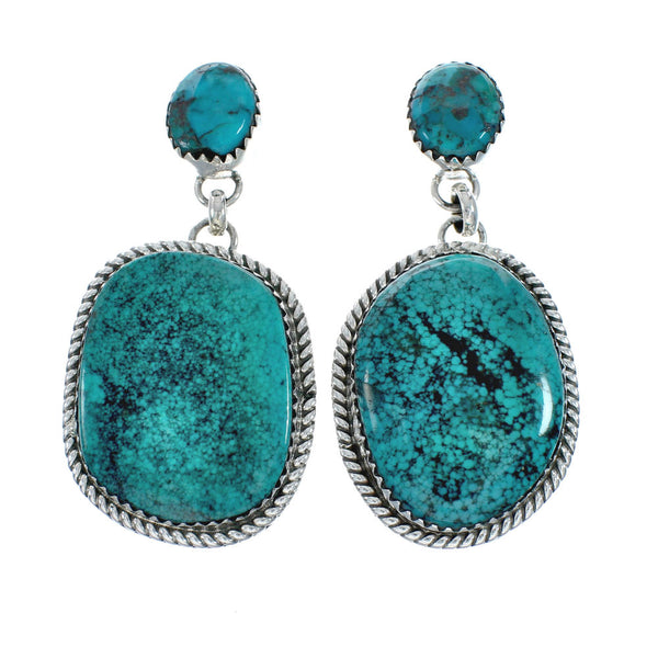 Turquoise Sterling Silver Navajo Post Dangle Earrings X10525